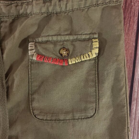 *READ* Johnny Was Womens Size Small Lounger Drawstring Pants Linen Blend Green - Picture 7 of 13